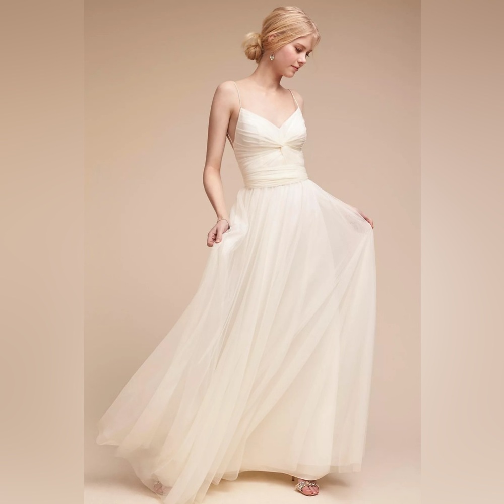 Watter & Watter by BHLDN Tinsley Wedding Dress by Anthropologie Size 6 Ivory Whi